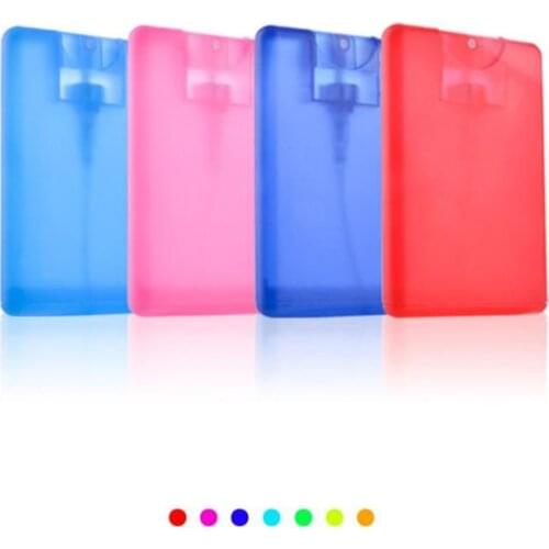 20ml Plastic Credit Card Shape Pocket Size Flat Spray Bottle for Perfume Women Cosmetic Disposable Atomizer Cap Pot