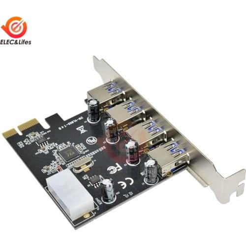 1 Set Professional 4 Port PCI-E To USB 3.0 HUB PCI Express Expansion Card Adapter Board 4ports USB hub 5 Gbps Speed For Desktop