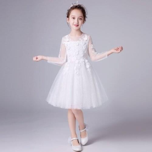 2019 Flower Girls Dresses For Weddings Flowers White Backless Princess Children Birthday Party First Communion Dresses New