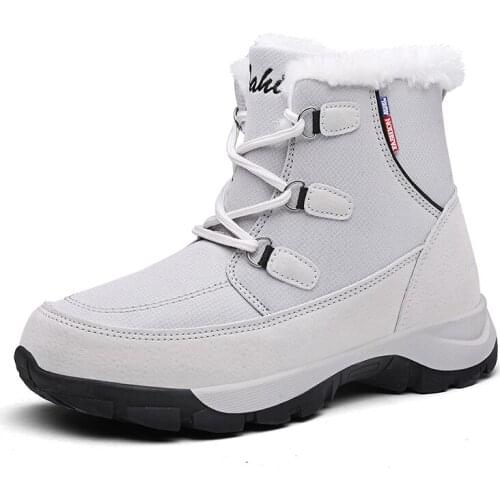 Simple New Ankle Boots for Women Winter Shoes 2021 Keep Warm Waterproof Snow Boots Ladies Lace-up Plus Size 42 Boots