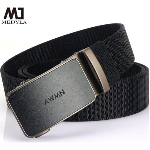 Official Genuine Quick Unlock Mens Metal Buckle Fashion high Quality Nylon Anti Allergy Belt Business Automatic Buckle Belt