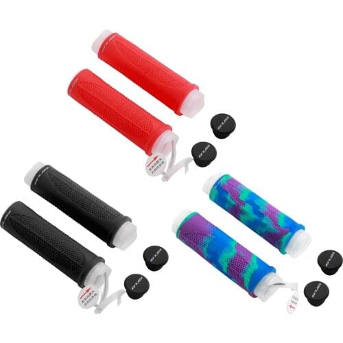 MTB Handlebar Grips Soft Silicone Shockproof Handle bar Grip Road Bicycle Grip Bike Parts with Handlebar End Plug