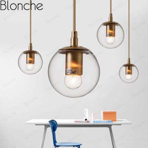 Modern Glass Pendant Light Nordic Industrial Pendant Lamp for Living Room Restaurant Led Hanging Lights Decor Lighting Fixtures