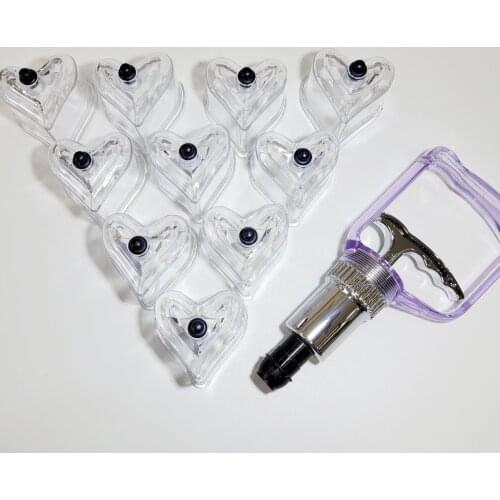 10 PCS Love Shape Vacuum Cups Suction CPlastic ups Cupping Device Cupping Massage Therapy Cupping Hijama Cup Cupping Cans Jars