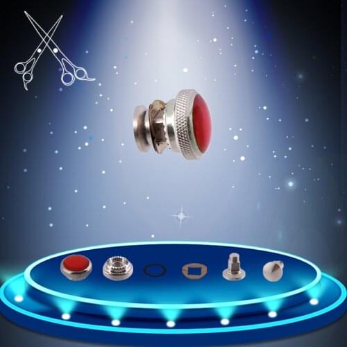 Red Stones Scissors Screws 10 sets/lot Full Set Of Schroef Hairdresser Barber Tools Scissor Parts Screws Hair Styling Accessory