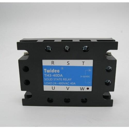 High quality Three Phase Solid State Relay SSR-40DA Relay 3-32VDC to 30-480V AC SR Relay Solid State Three Phase dc to ac Rele