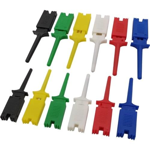 10Pcs Test Hook Clips for Logic Analyzers Logic Test Clip Red Black Yellow Green Blue White Flattening Test Flat Hook Connection