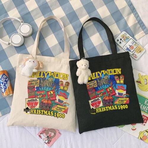 Star same style print Women Vintage casual chic women fashion large-capacity canvas new Goth ins shoulder bags shopper sac 2021