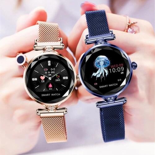 MNWT Smart Watch Women Rosegold Stainless steel Smartwatch Heart Rate Fitness Physiological Cycle Tracker for Android IOS Phone