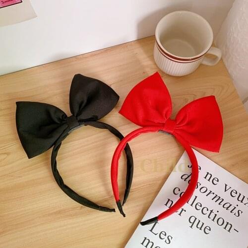 Women Big Bow Tie Headdress Girl Cute Headband Charming Princess Hair Accessory Red Girl Cute Three-dimensional Bow Tie Headband