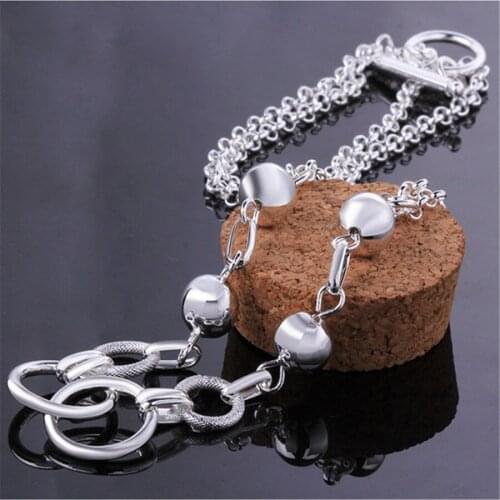 Fashion 925 sterling silver Pretty beads circle Bracelet for woman Popular brands jewelry Wedding party birthday gifts