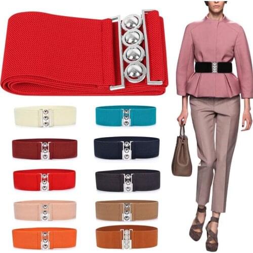 1 Pcs Belt Women Simple Elastic Wide Waist Belt Color Slimming Female Retro Lady Belts Women Waistband Clothes Accessories