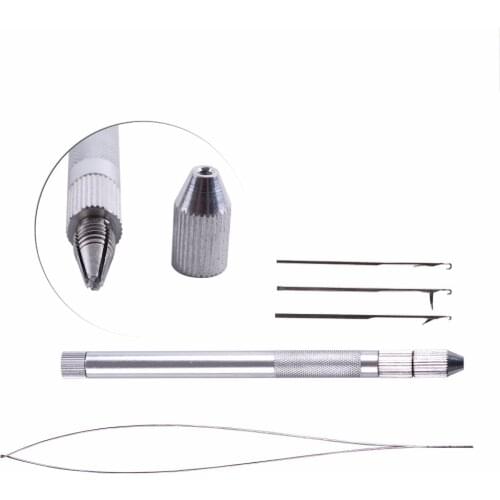 1Pc Ventilating Needle Micro Bead Tool Loop Handle Pull Hook And Wire Beading Needle Hair Extension Loop Tool