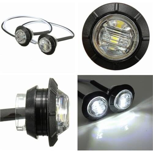 12V 24V 3/4Inch Round LED Front Rear Side Marker Indicators Light Waterproof Bullet Clearance Marker Light for Car Truck