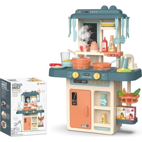 2019 hot kids Classic Pretend Play kitchen toys imitate chef light Kitchen Sets cook fun game girl gift toys miniature food