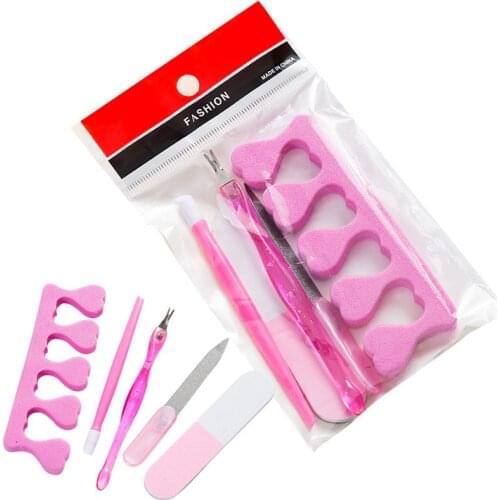 5pcs Nail Set Finger Toe For Nails Dead Skin Removal Repairing Manicure Set For Nail Kit Random Color