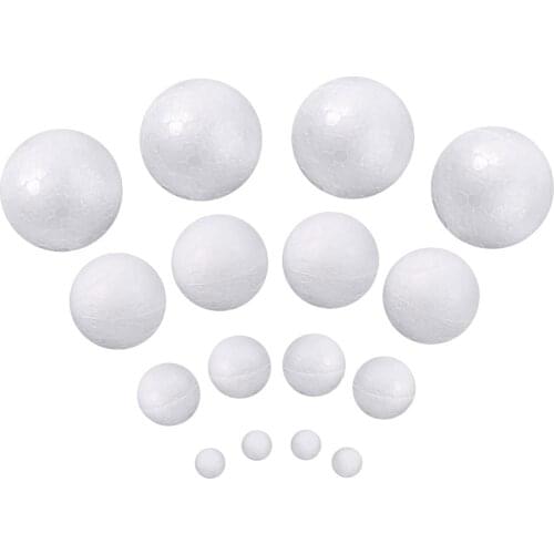 56 Pieces White Foam Balls Craft Ball Art Decoration Balls for Christmas Household School Projects, 4 Sizes