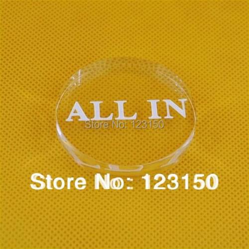 TA-006 Casino Style Acrylic Clear "ALL IN" for Texas Hold'em Game