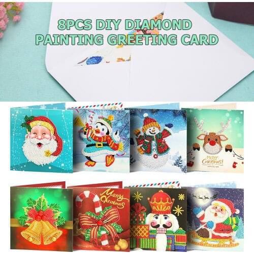 5D DIY Diamond Mosaic Greeting Cards Christmas Birthday Halloween Diamond Painting Kit Embroidery Birthday Gifts Home Decoration