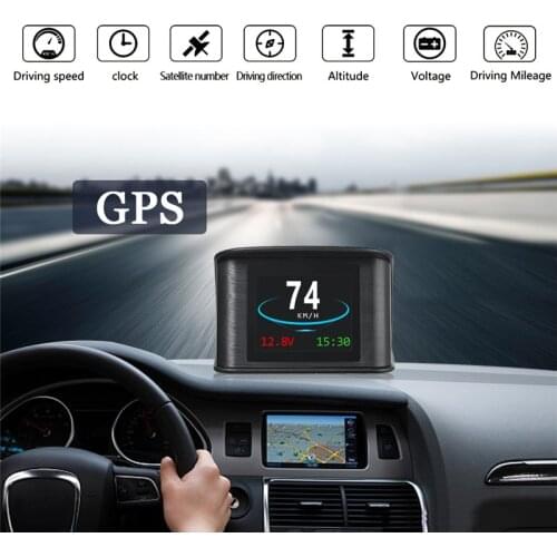Universal Car HUD Head Up Display Digital GPS Speedometer with Speedup Brake Test Overspeed Alarm On-board Computer Auto TFT LCD