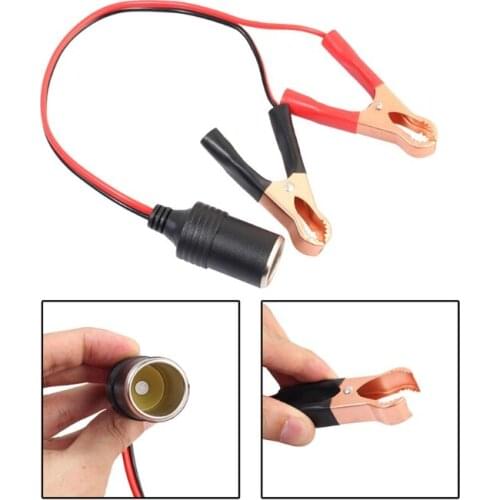Car Crocodile Clamp Charger Cable Clip Cigarette Lighter Socket Power Supply New Drop Shipping
