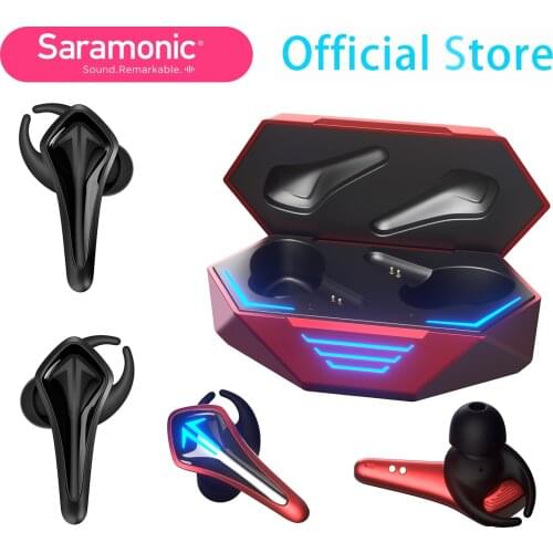 Saramonic SR-BH60 True Wireless Gaming Earbuds BluetoothWaterproof GamesMonic Noise Cancellation for Game Music Phonegame Player