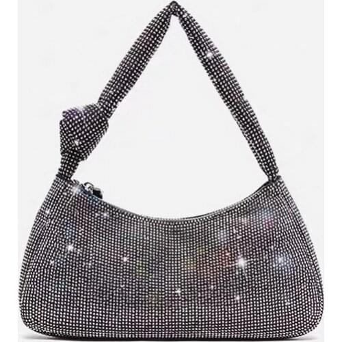 Blingbling Purses And Handbags High Quality Diamonds Shining Clutch Dumpling Bag Knot Beads Silver Evening Party Bag Small Totes
