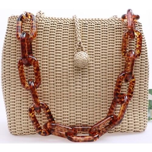 Acrylic Women Handbags Strap Thick Chain For Bags Leopard Shoulder Resin Strap Replacement Bag Chains Plastic Chain 60cm 120cm