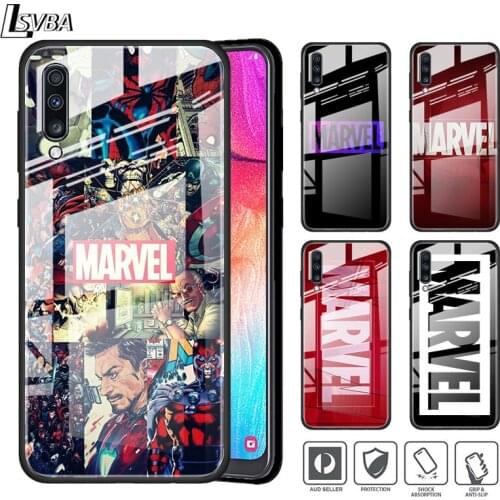 Marvel Avengers Logo For Samsung A01 A11 A21S A31 A41 A51 A52 A71 A72 A81 A91 5G Tempered Glass Phone Case