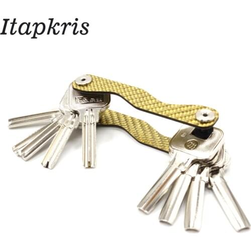 Itapkris Multifunctional Carbon Fiber Key Holder High Quality Smart Chain Key Wallets Aluminum Key Ring Housekeeper collector