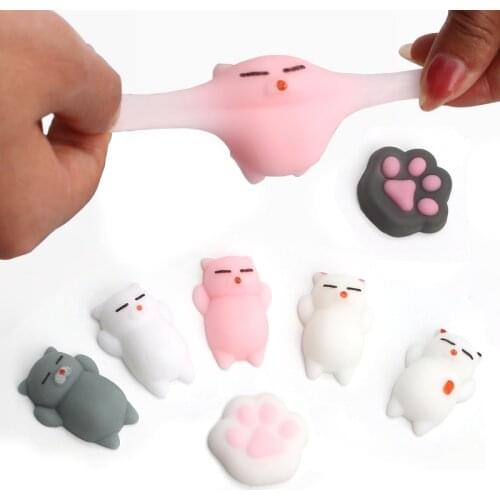Kawaii Mini Cat Squishy Fidget Toys Funny Cute Anime Animal Cat Model Pinch Relief Stress Anxiety Antistress Fidget Toys Gift