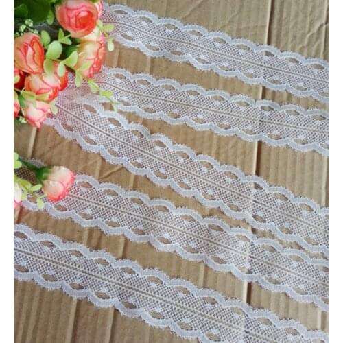 10yards width 40mm Embroidered Net white Lace Trim ribbon fabric Garment headband wedding party decoration DIY Accessories #2305