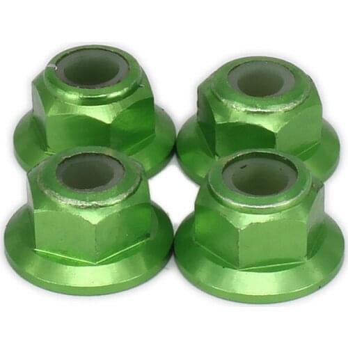 M4 4mm Thread Nylon Insert Lock Nuts ( Nyloc ) Hex Flange Lock Nut For 1/10 1/18 RC Model Car Helicopter