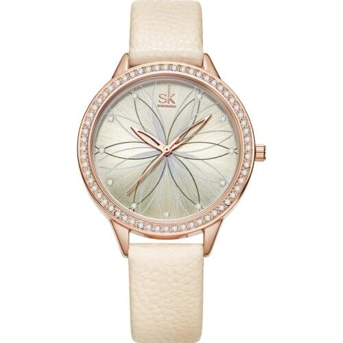 Fashion Rinestone Elegant Women Watches Unique Rose Gold Dial Casual Lady Wristwatch Creative Casual Business Female Dress Watch