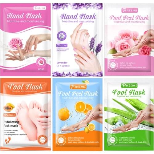 Exfoliating Foot Mask Peel Foot Socks Moisturizing Hand Masks Smoothing Whitening Spa Hand Gloves Nourishing Anti-Aging Gloves