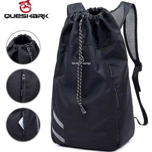 QUESHARK Professional Black 35L Waterproof Outdoor Camping Backpack Climbing Fitness Hiking Travelling Drawstring Basketball Bag