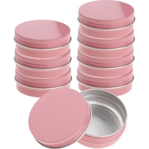 60ml Empty Aluminium Cosmetic Pot Jar Tin Container Box Screw Lid Can Bottle Case Craft Lot Pink Colors (8 Pack)