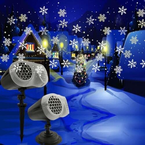 Christmas Snowflake Light Snowfall Projector Move Snow Outdoor Indoor Projection Lights New Year Party Decor