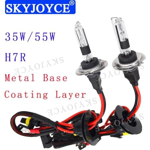 SKYJOYCE 12V 35W 6000K H7R Car Light HID Bulb 4300K 8000K 55W H7R Bulb Lamp Metal Base Car Headlight Replacement HID H7 H7R Bulb