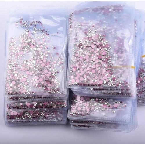 Nail Art Rhinestone Ab White Crystal 1440pcs/bag Shining Non Hotfix Flatback Rhinestone Decorations for Nails SS3-SS20 Stone