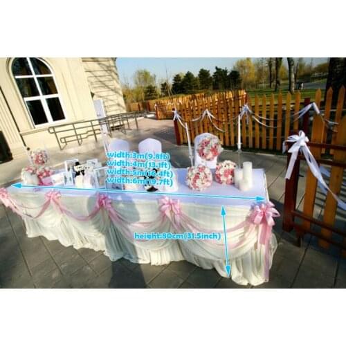 Wedding outdoors welcome table decorations Wedding table decorations marriage Table Cover deluxe Table Skirt With drape