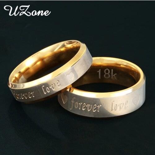 UZone Hot sale Forever Heart Rings for Lovers Wedding Bands Engagement Stainless Still for Couple Jewelry