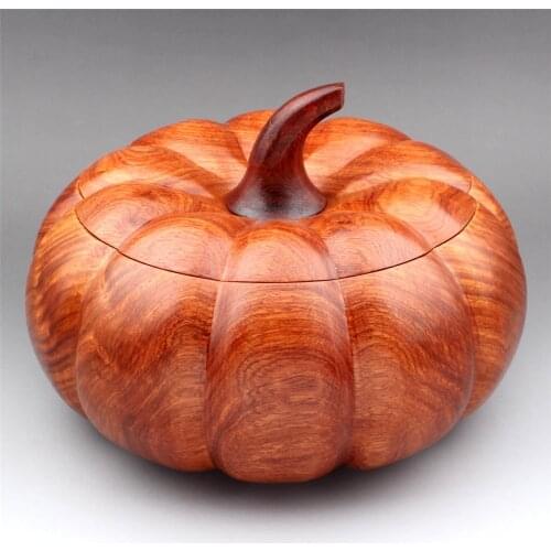 Burma rosewood storage box, candy box, covered ashtray, pumpkin solid wood, mahogany wooden handicraft ornaments