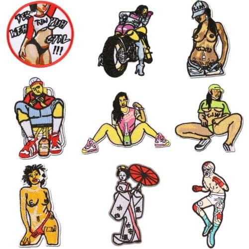 Patch for Sexy Woman Clothing Iron on Embroidered Sewing Applique Bone Sew on Fabric Badge DIY Apparel Accessories Decoration