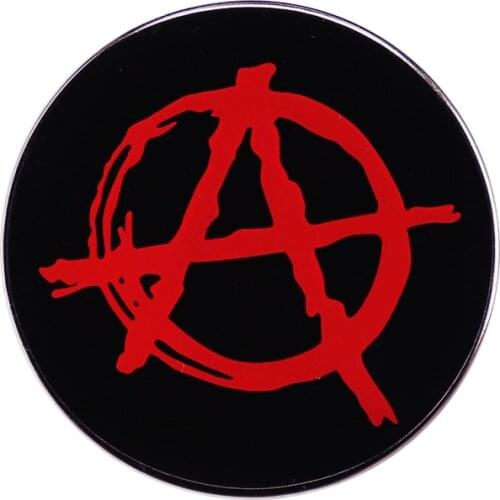 Anarchy Symbol Button Badge Red Circle-A Pin "Anarchy is the mother of Order"