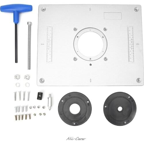 1 Set Aluminum Router Table Insert Plate Trimmer Engraving Machine Woodworking Bench Router Plate Hot sale