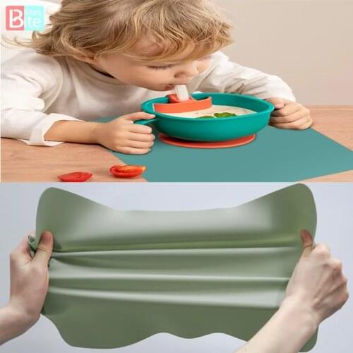 100% Food Grade Silicone Placemat Baby Kid Heat Resistant Mat Heat Resistant Silicone Table Mat Baby Dining Table Pads
