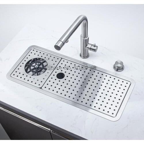 304 Stainless Steel Cup Washer Bar Counter Sink Coffee Shop Tea Bar Basin Nakajima Small Single Tank
