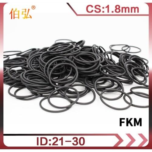 5PCS Fluorine rubber Rings Black FKM O ring Seal 1.8mm Thickness ID21.2/22.4/23.6/25/25.8/26.5/28/30mm O-Ring Seal Ring Gasket