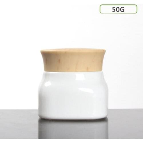 50G square shape white glass bottle for night day cream/mask/eye serum/essence/moisturizer/hair wax skin care cosmetic packing